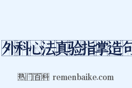 外科心法真验指掌造句是什么意思的图片